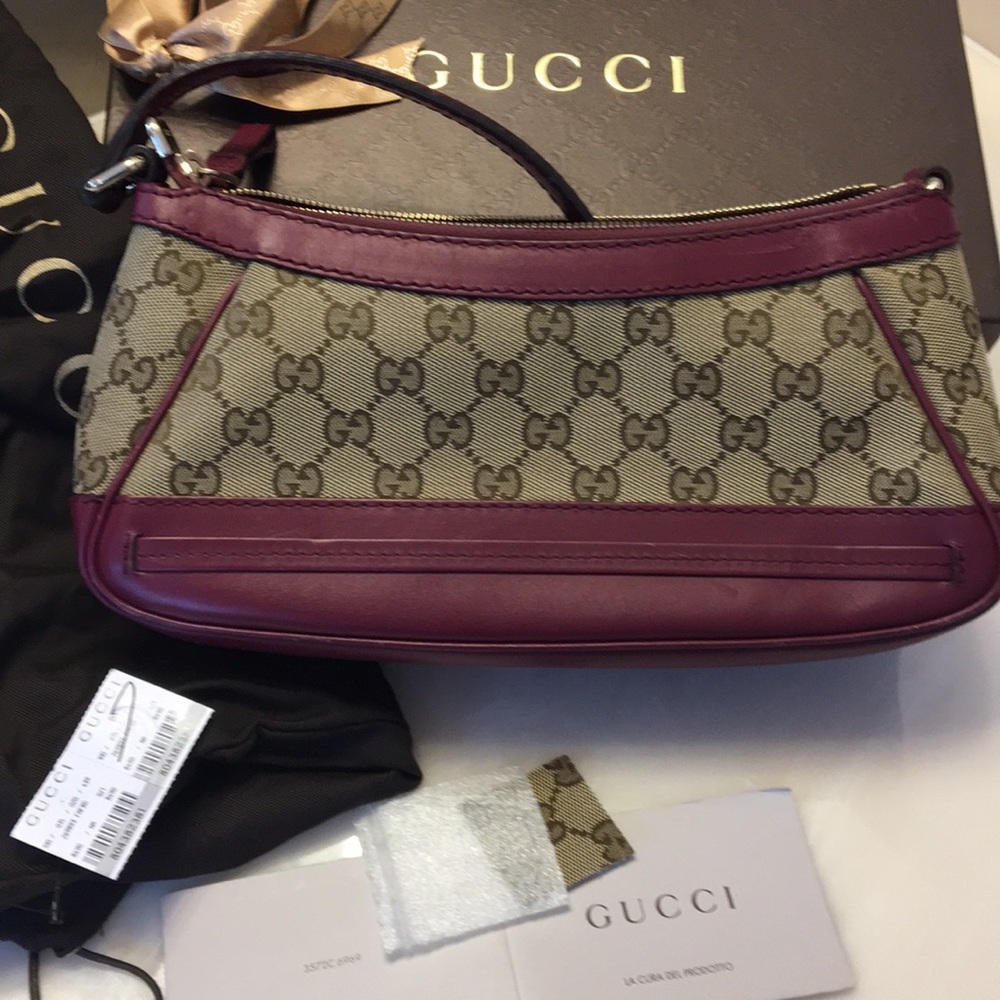 Gucci Mayfair small canvas shoulder bag purse GG - Picture 7 of 8